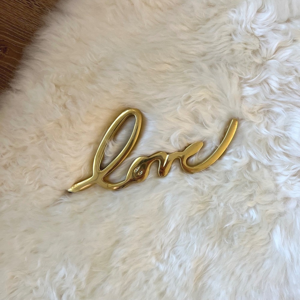 West Elm Solid Brass Love Decor